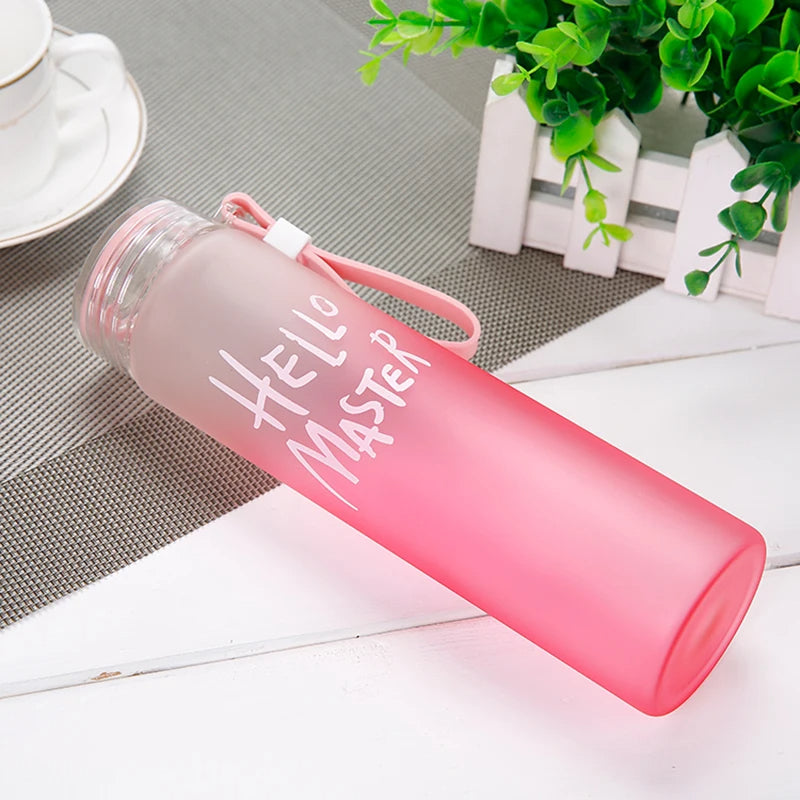 Hello master 400ml Colorful Glass Water Bottles For Girls Boys