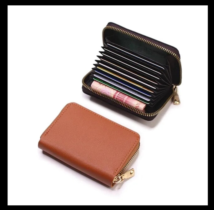 Zip card wallet Genuine Leather Minimalist Men's Purse Long Wallet For Men