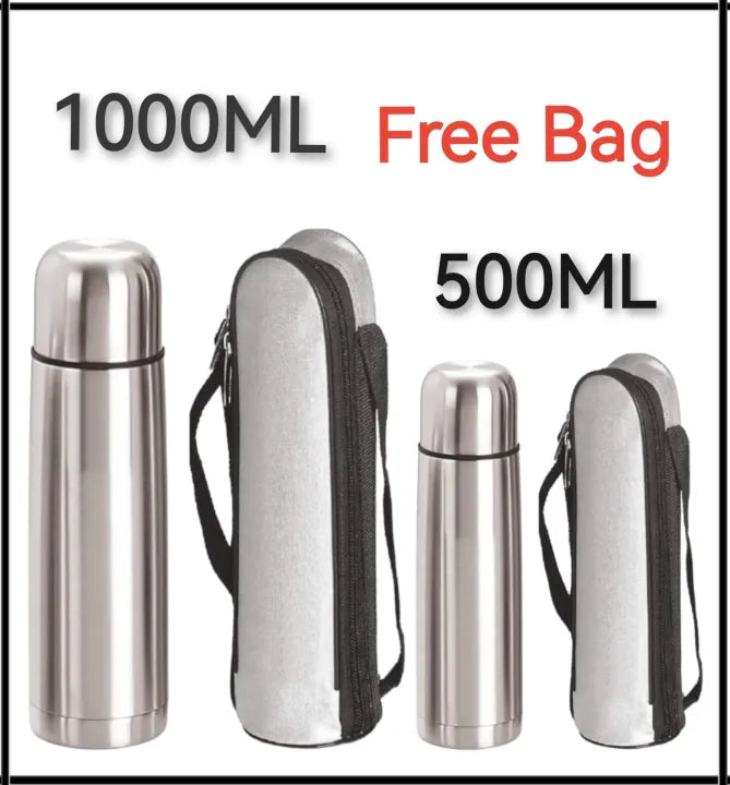 Imported Original 1000ml & 750ml Vacuum Thermos Flask Stainless Steel Cold & Hot Water , Sports & Gym |