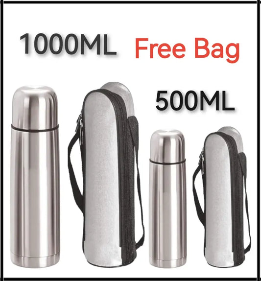 Imported Original 1000ml & 750ml Vacuum Thermos Flask Stainless Steel Cold & Hot Water , Sports & Gym |