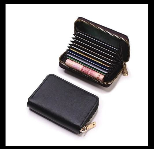 Zip card wallet Genuine Leather Minimalist Men's Purse Long Wallet For Men