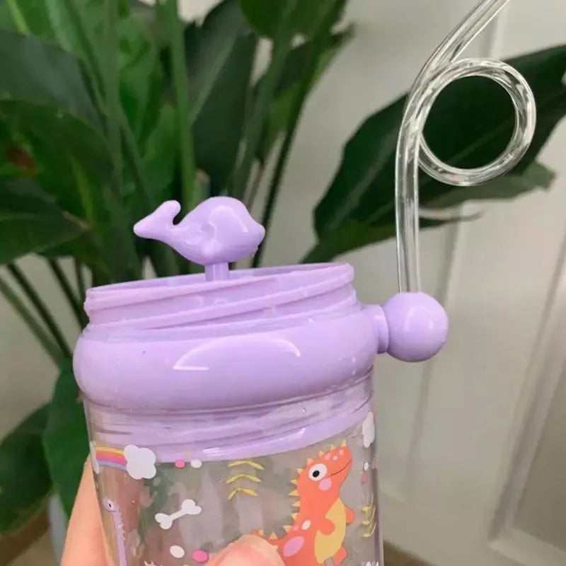 260ml Fancy Kids Water Bottle with Straw and Cover BPA Free Stylish