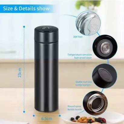 Temperature Water Bottle, LED, LED 500ML Smart Thermos For Gym , For Girls & Boys