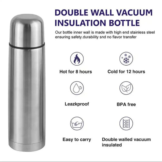 Imported Original 1000ml & 750ml Vacuum Thermos Flask Stainless Steel Cold & Hot Water , Sports & Gym |