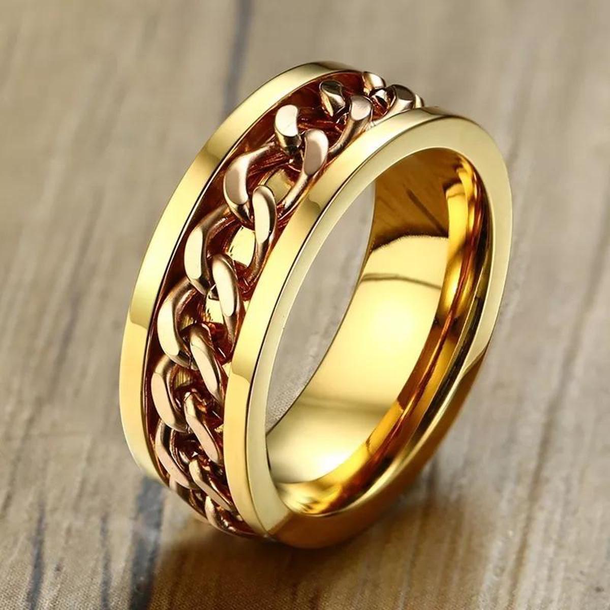 VIRSL PLATIMIUM SPINNER RING FOR MENAND BOY -FASHION HIGH QUALITY (BLACK)